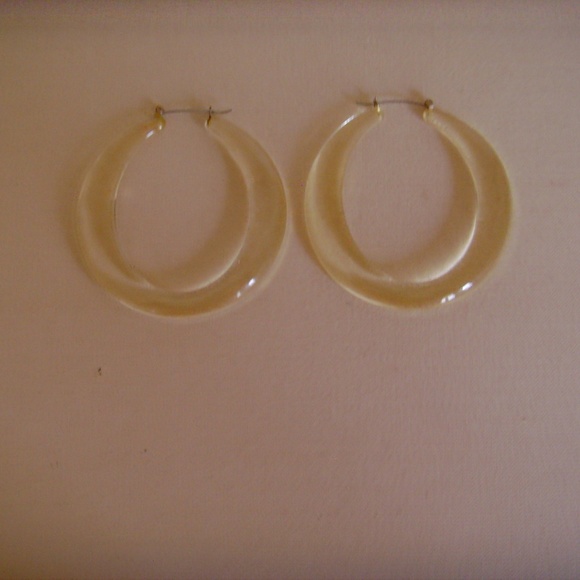 Clear Lucite Hoop Earrings (Pierced) - Picture 6 of 10